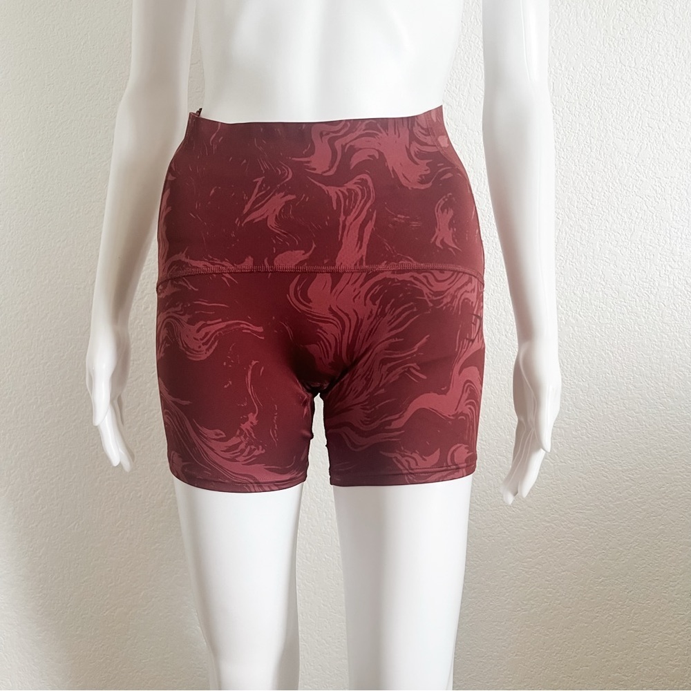 Gymshark Size Small Power Shorts Cherry Brown Marble Stretch Athletic Shorts